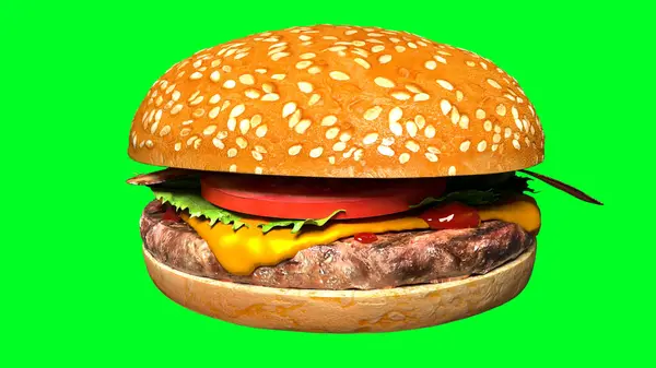 Klassischer Speckkäseburger Isoliert Vor Schlichtem Hintergrund Hamburger Mit Käse Und — Stockfoto