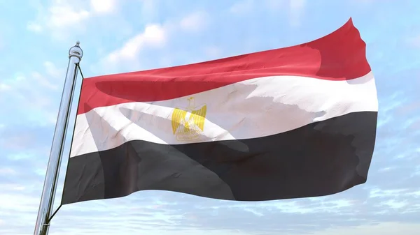 空気で織り国エジプトの旗 空を飛ぶ ロイヤリティフリーのストック画像