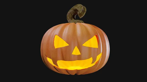 Cadılar Bayramı pumpking çizimi düğün için oyulmuş. Jack o fener 3d render.