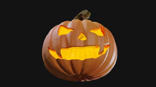 Cadılar Bayramı pumpking çizimi düğün için oyulmuş. Jack o fener 3d render.