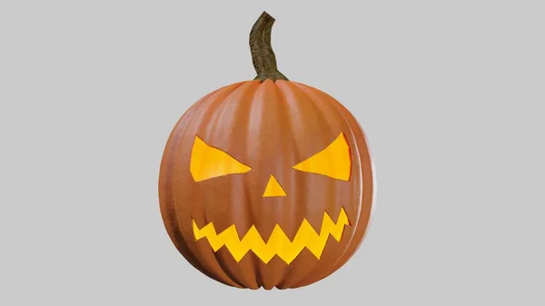 Cadılar Bayramı pumpking çizimi düğün için oyulmuş. Jack o fener 3d render.