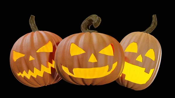 Illustration Halloween Pumpking Ristade För Holydays Jack Lantern Rendering — Stockfoto