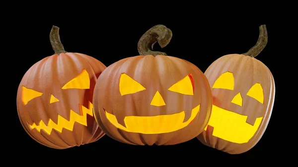 Cadılar Bayramı pumpking çizimi düğün için oyulmuş. Jack o fener 3d render.
