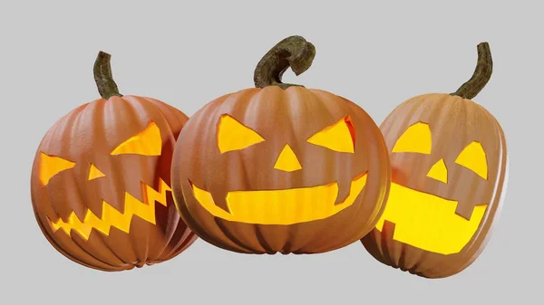 Ilustrace Halloween Pumpking Vyřezal Pro Cestách Dovolené Jack Lantern Vykreslování — Stock fotografie