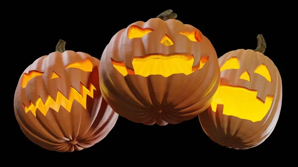 Illustration Halloween Pumpking Ristade För Holydays Jack Lantern Rendering — Stockfoto