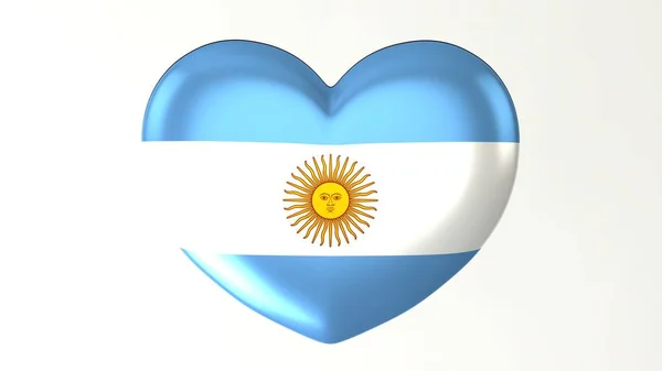 心形按钮针3D 插图渲染标志我爱阿根廷 — 图库照片