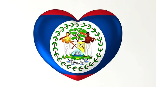 Hart Vormige Knop Pin Illustratie Render Vlag Hou Van Belize — Stockfoto