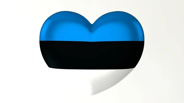 Heart Shaped Button Pin Illustration Render Flag Love Estonia — Stock Photo, Image