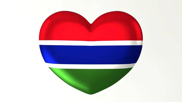 Hart Vormige Knop Pin Illustratie Render Vlag Hou Van Gambia — Stockfoto