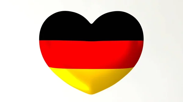 Кнопка Форме Сердца Трехмерном Изображении Флага Люблю Германию — стоковое фото