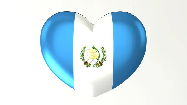 Botón Forma Corazón Pin Ilustración Bandera Renderizado Encanta Guatemala — Foto de Stock