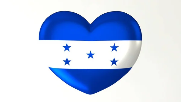 Botón Forma Corazón Pin Ilustración Bandera Renderizado Encanta Honduras — Foto de Stock