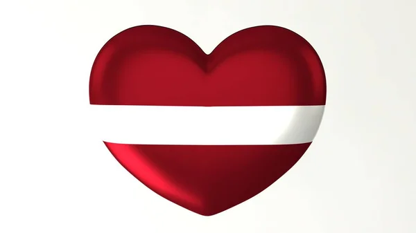 Pulsante Forma Cuore Pin Illustrazione Rendere Bandiera Love Latvia — Foto Stock