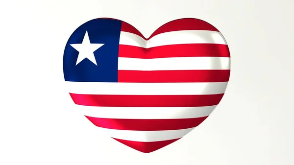 Botón Forma Corazón Pin Ilustración Bandera Renderizado Love Liberia —  Fotos de Stock