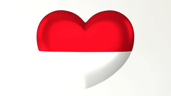 Pulsante Forma Cuore Pin Illustrazione Rendere Bandiera Love Monaco — Foto Stock