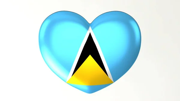 Botón Forma Corazón Pin Ilustración Bandera Renderizado Encanta Santa Lucía —  Fotos de Stock