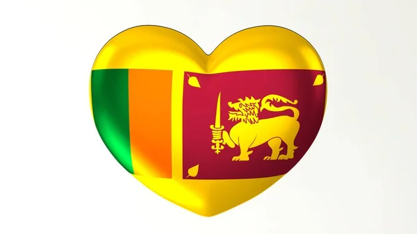 Hjärtformade Knappen Pin Illustration Återge Flagga Jag Älskar Sri Lanka — Stockfoto
