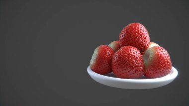 Çileği Demet katı arka plan üzerinde izole