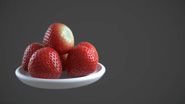 Bunch of Strawberries isolated over solid background