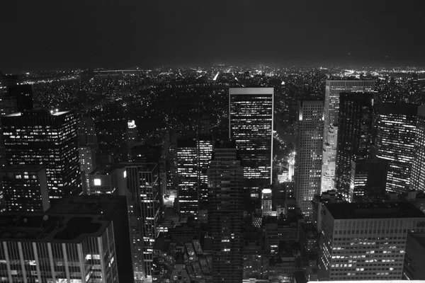 Panoramas Noirs Blancs Gratte Ciel Rues New Yorks Haut — Photo