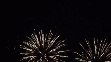 Gece havai fişek kutlama görüntüleri