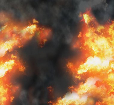 Yangın alev duman arka plan 3d-illüstrasyon