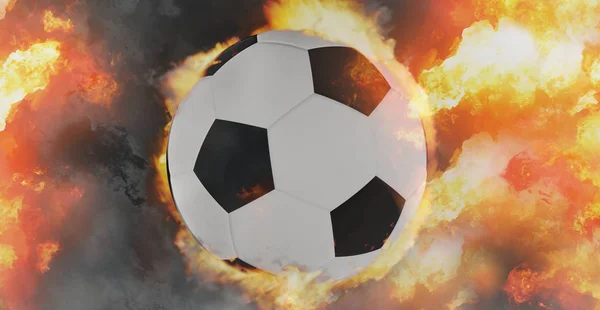 Fußball Feuert Flammen Illustration — Stockfoto