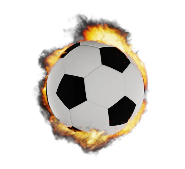 Soccer Ball Fire Flames Illustration — Stock Photo, Image