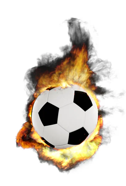 Voetbal Bal Vuur Vlammen Illustratie — Stockfoto