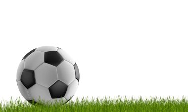 yeşil çim 3d-illüstrasyon izole futbol topu