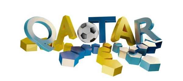 Qatar Voetbal Bal Abstracte Symbool Pictogram Illustratie — Stockfoto
