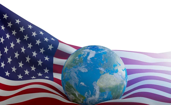 Bandera América Planeta Tierra Ilustración Elementos Esta Imagen Proporcionados Por Imágenes de stock libres de derechos
