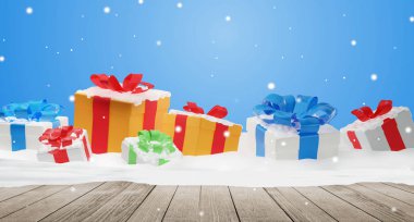 arka plan 3d-illüstrasyon Noel hediyeleri