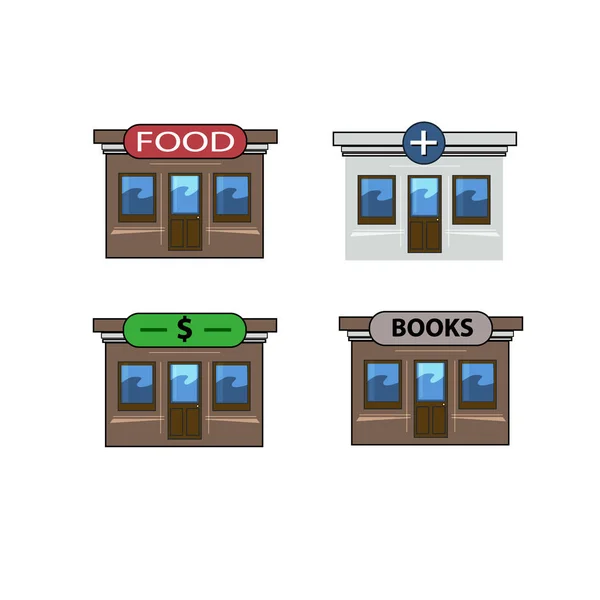 Genel Kurumsal binalar, ticari binalar, hükümet binaları şehir, şehir simgeler. Beyaz arka plan. Resimde AI kullanılarak yapılır