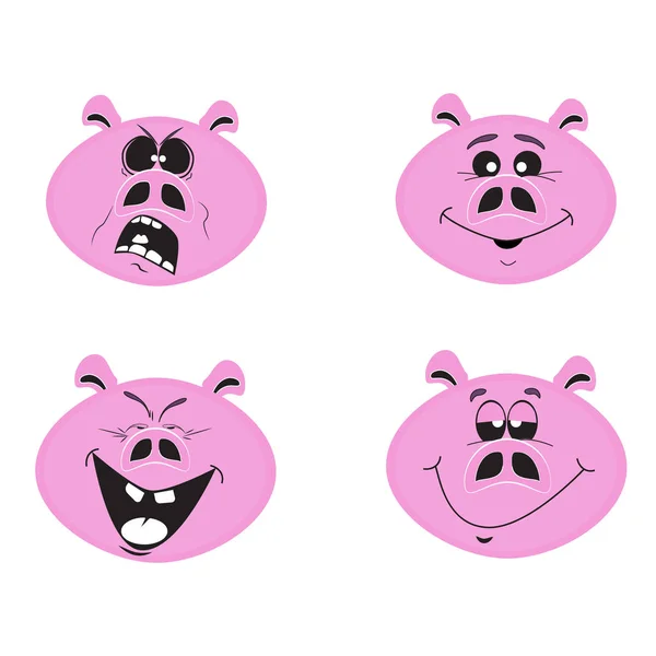 Domuz küme. Komik pembe domuzlar - 2019 Çin yeni yılı sembolleri