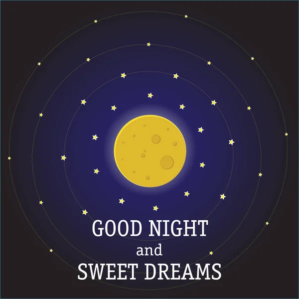 Sanat ay ve yıldız gece yarısı. sanat tarzı. Vektör çizim, karanlık gece gökyüzü