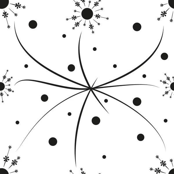 Vektorová Černá Abstraktní Linie Kresba Kružnicemi Bezešvé Pozadí — Stockový vektor