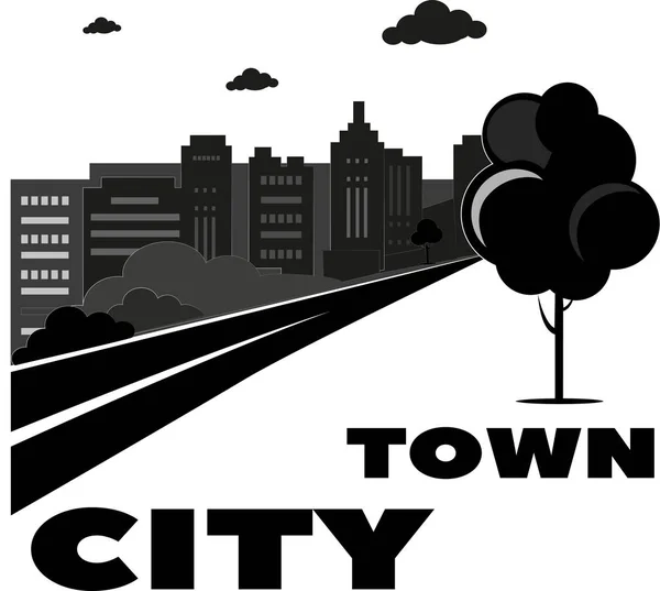 Düz tasarım modern vektör illüstrasyon simgeleri kentsel peyzaj ve şehir hayatı siyah ve beyaz ayarlayın. Bina simgesi