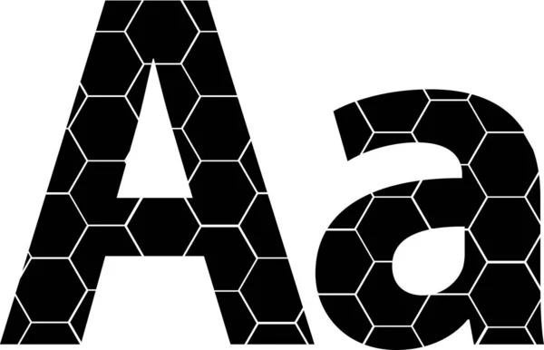 Honeycombs basit vektör alfabe, beyaz izole vektör simgeleri-A