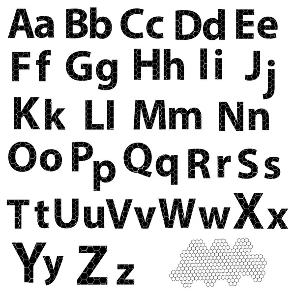 Honeycombs basit vektör alfabe, beyaz izole vektör simgeleri