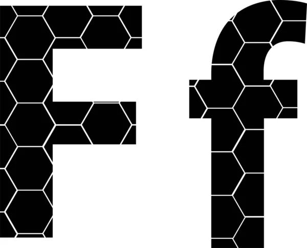Honeycombs basit vektör alfabe, beyaz izole vektör simgeleri-F