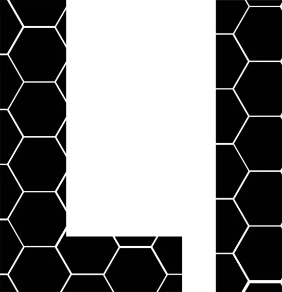 Honeycombs basit vektör alfabe, beyaz izole vektör simgeleri-L