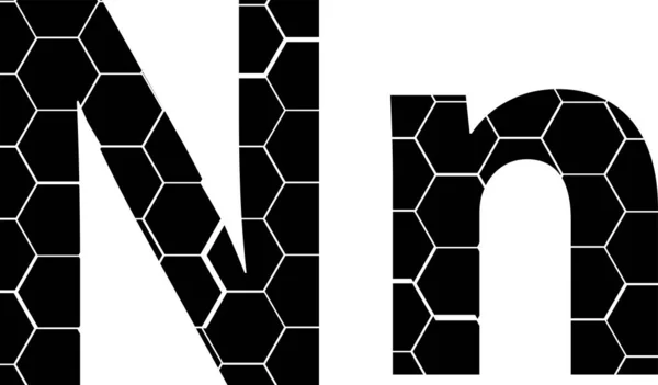 Enkel Vektor Alfabetet Honeycombs Vektor Ikoner Isolerade Vit — Stock vektor