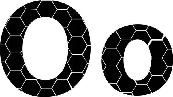 Honeycombs basit vektör alfabe, beyaz izole vektör simgeleri-O