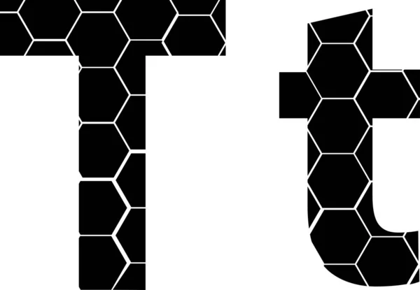 蜂窝的简单矢量字母表 上隔离的矢量图标 — 图库矢量图片