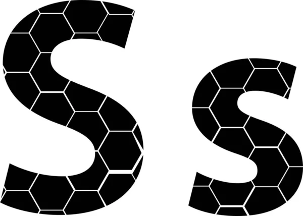 Honeycombs basit vektör alfabe, beyaz izole vektör simgeleri-S
