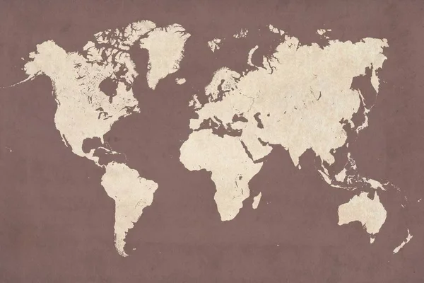 Alta Dettagliata Mappa Stile Vintage Illustrazione Del Mondo Planisfero — Foto Stock