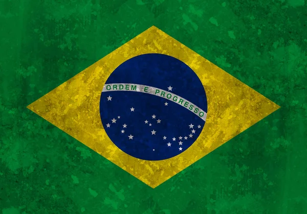 Grunge Illustration Der Brasilianischen Flagge — Stockfoto