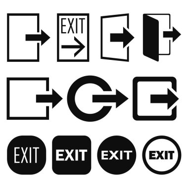 Yüksek kaliteli dizi 11 farklı çıkış simgeler ve beyaz arka plan üzerinde izole düğmeleri vektör