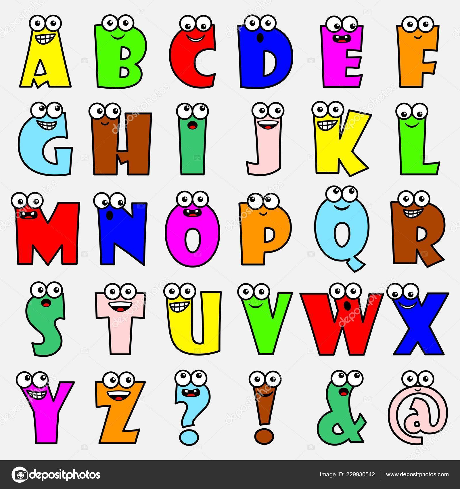 Funny Cartoon Alphabet Letters